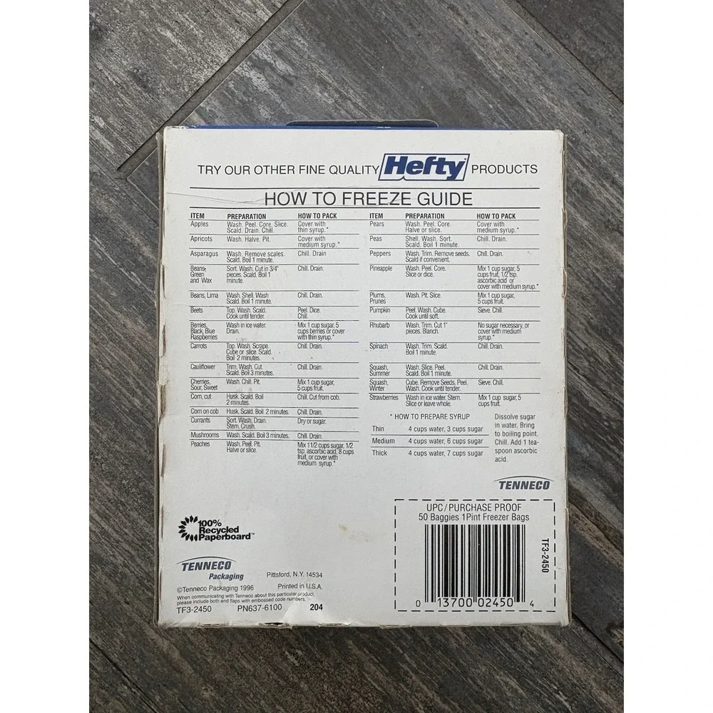 4 Vintage Hefty Baggies Freezer Bags w/twist Ties NOS 200 Bags Total‎ Sealed
